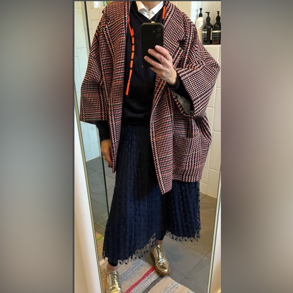 kate spade Dresses & Skirts - Kate Spade Navy Embroidered Tulle Pltd Midi Skirt